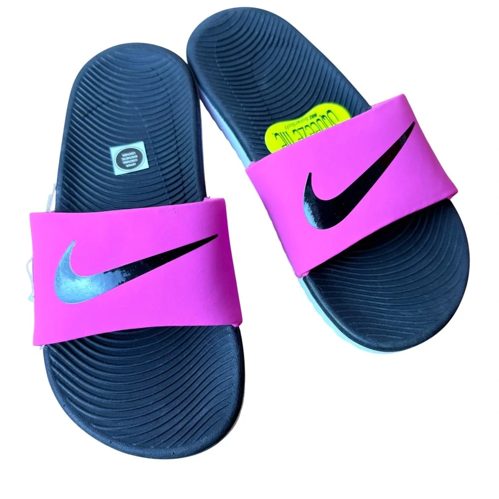 Nike Kawa Slide GS PS Kids‎ Sandals Laser Fuchsia Black FJ2250-600 Size 2Y NEW